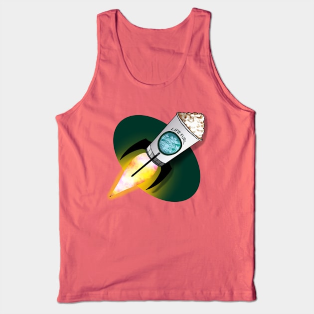 Starbucks Latte Rocket Tank Top by RiffRaffComics